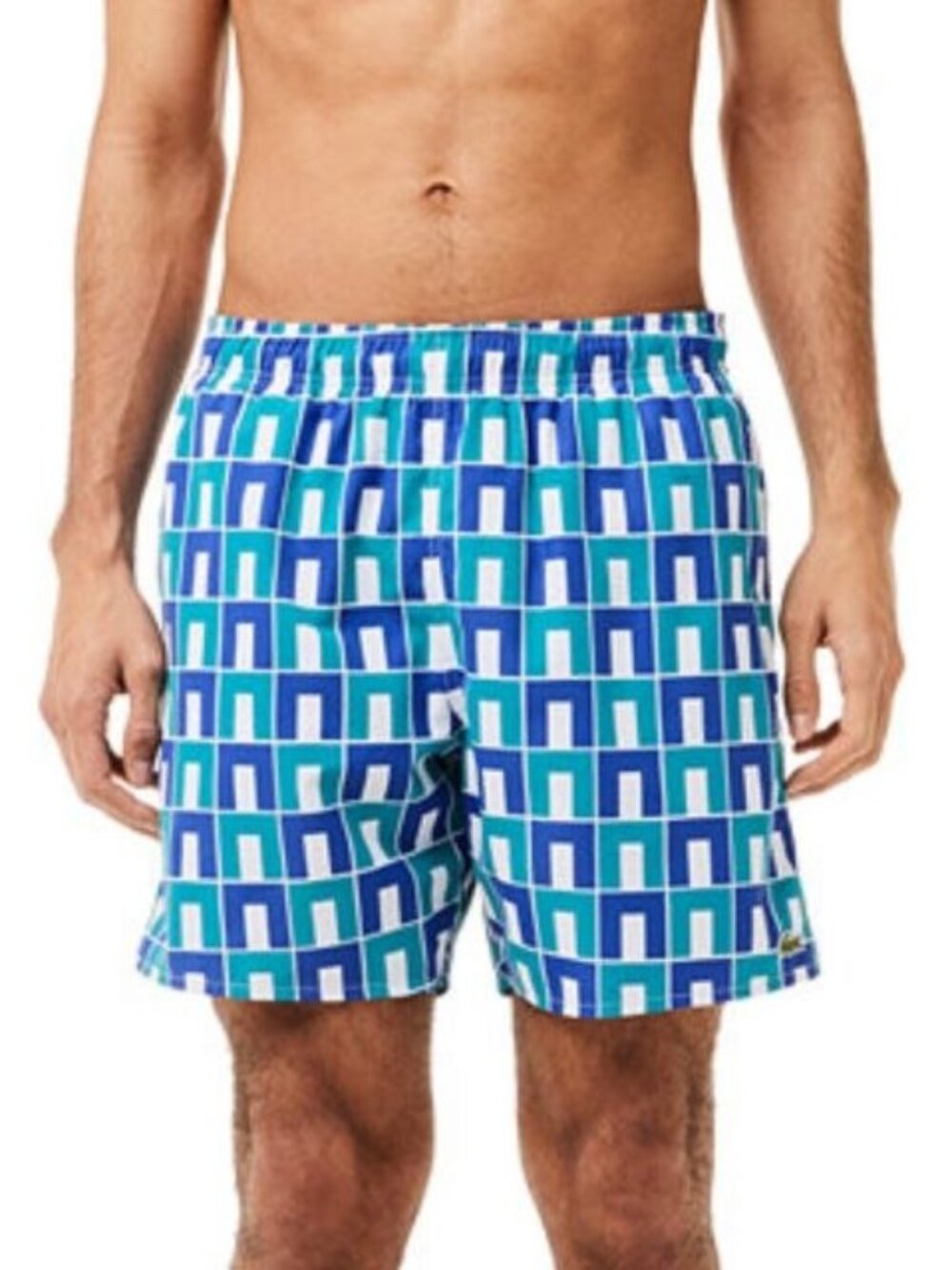 Lacoste Men's Abstract-Print Quick-Dry 6" Swim Trunks Size XL
